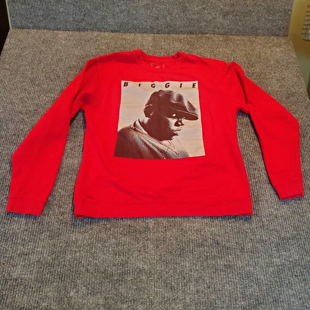 Brooklyn Mint Biggie Sweatshirt Red Notorious BIG Graphic Pullover L